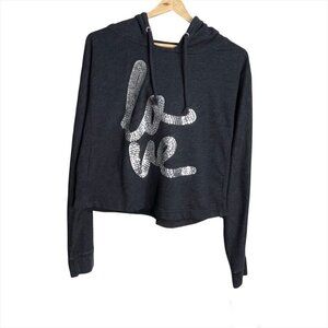 Size L Aeropostale Grey Cropped Hoody